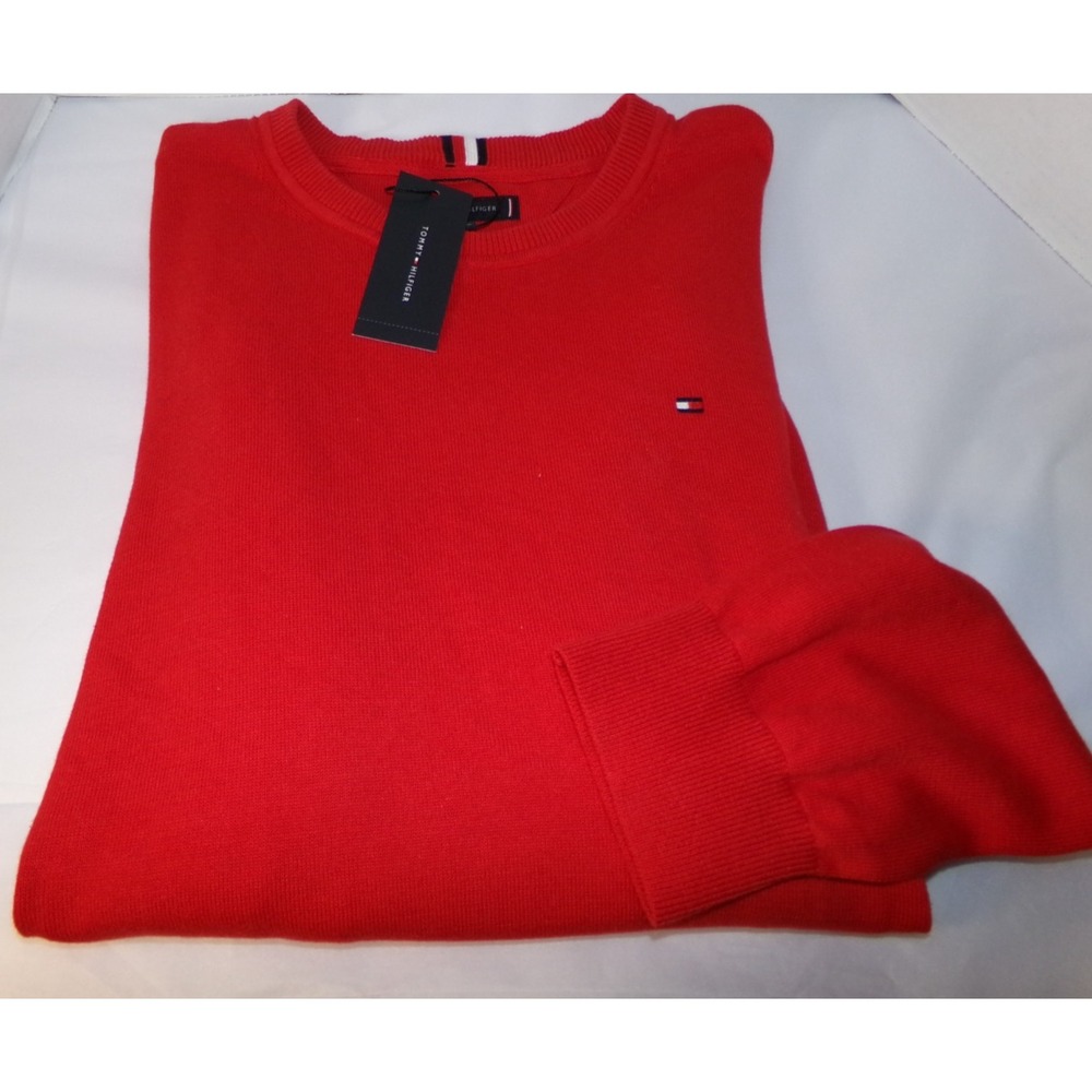 TOMMY HILFIGER MENS‎ PULLOVER CREWNECK SWEATER ~XXL~RED~NWT